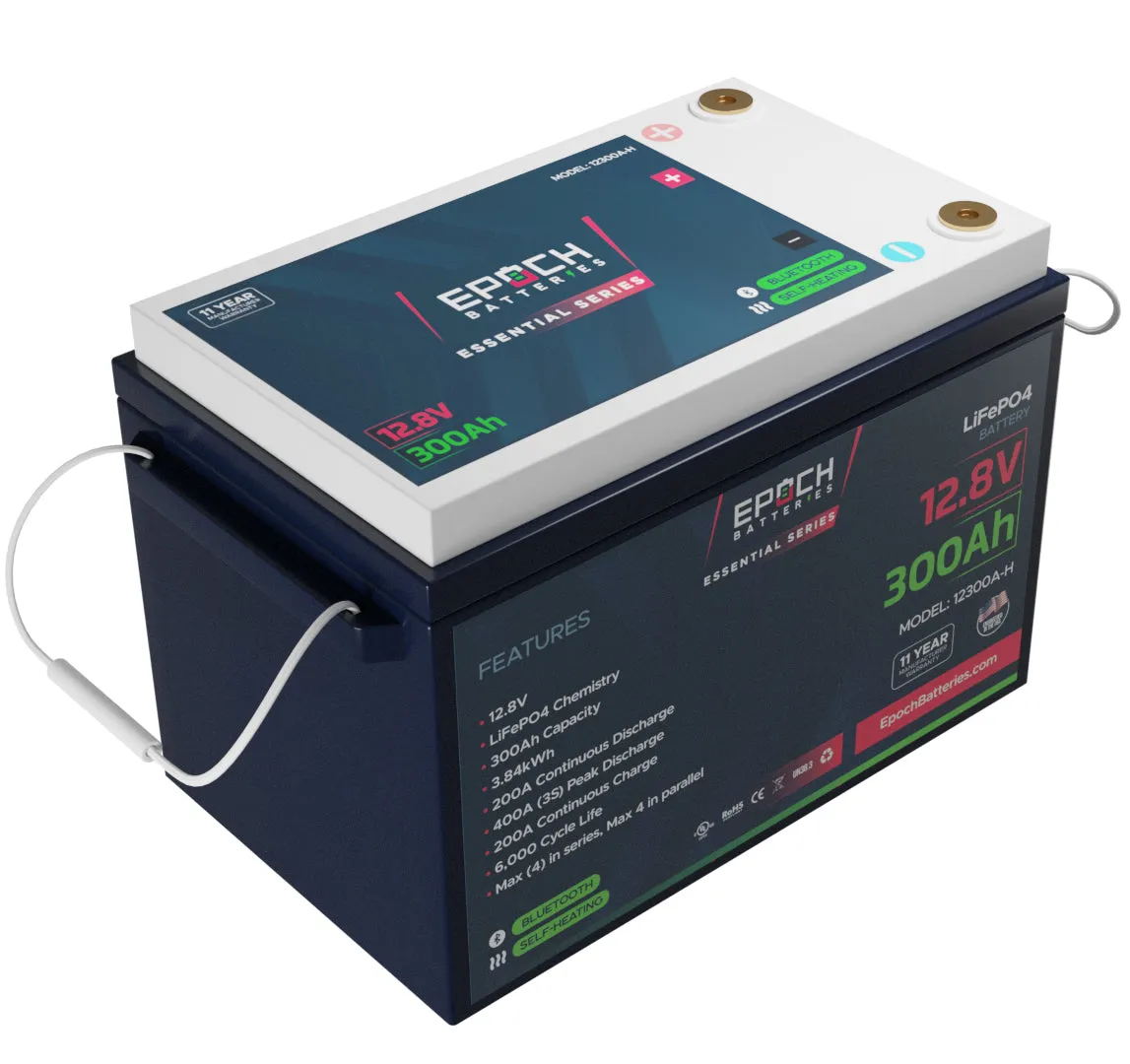 (PRE-ORDER) 12V 300Ah | Heated & Bluetooth | LiFePO4 Battery - ETA SEPT 14