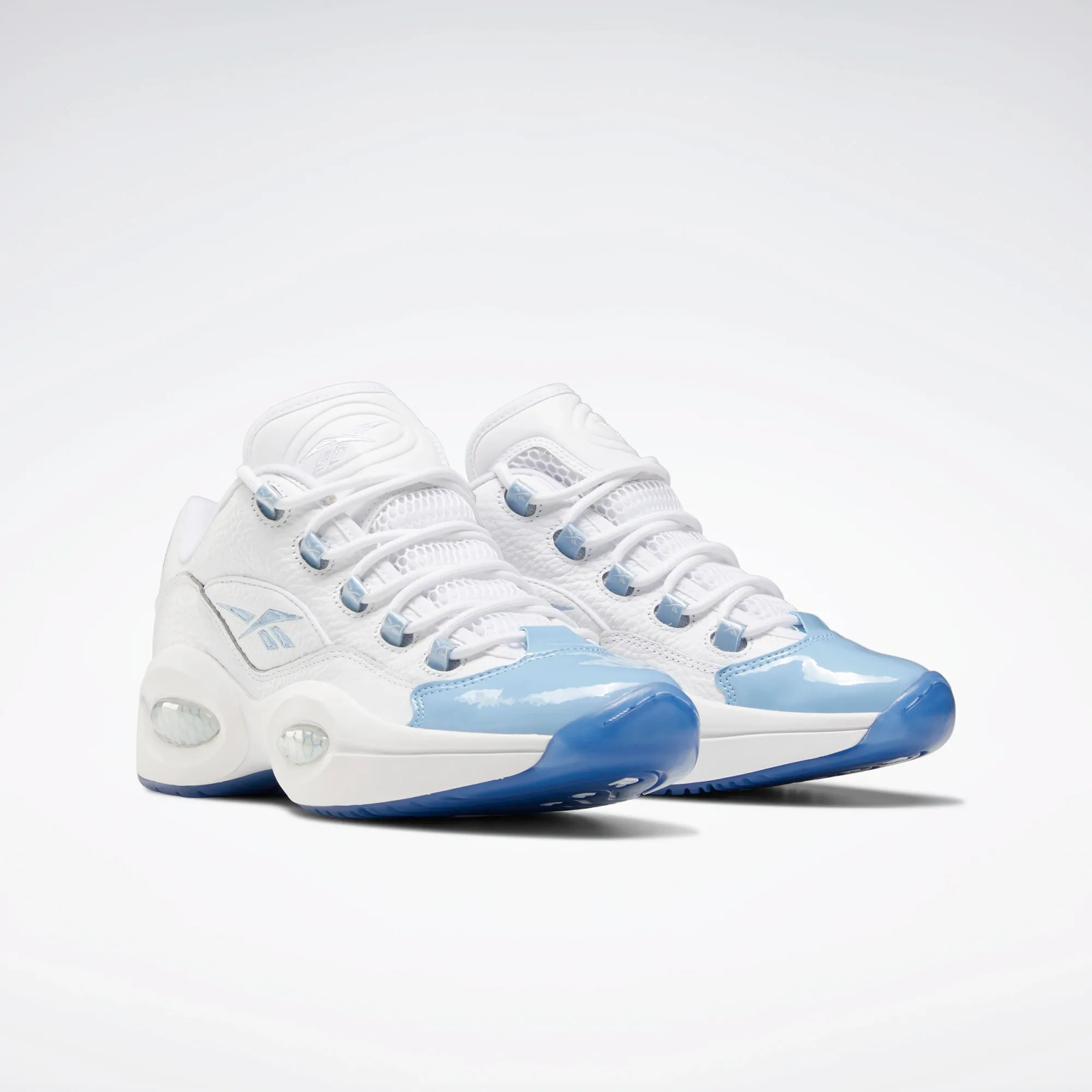 Reebok Men's Question Low Basketball Shoes - White / Fluid Blue / Reebok Ice-A1