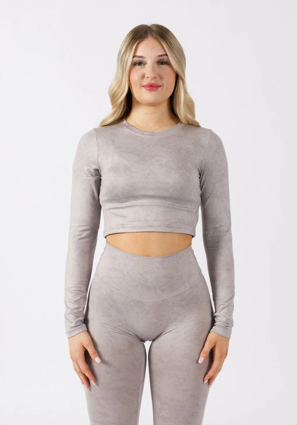 Reluna™ Long Sleeve Crop Marble