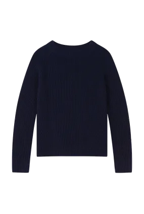 Ribbed Cashmere Sweatshirt | Navy