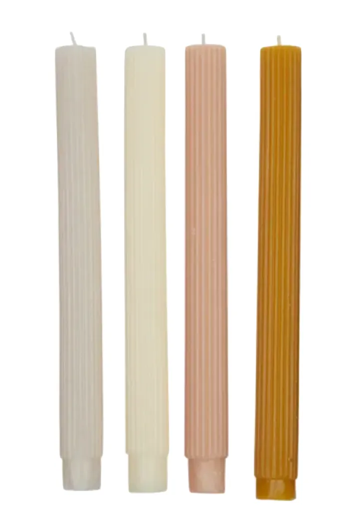 Ribbed Dinner Candles, Tall