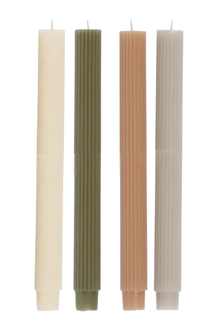 Ribbed Dinner Candles, Tall