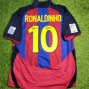 Ronaldinho Barcelona 2003 2004 DEBUT SEASON Soccer Jersey Shirt L SKU# 112586