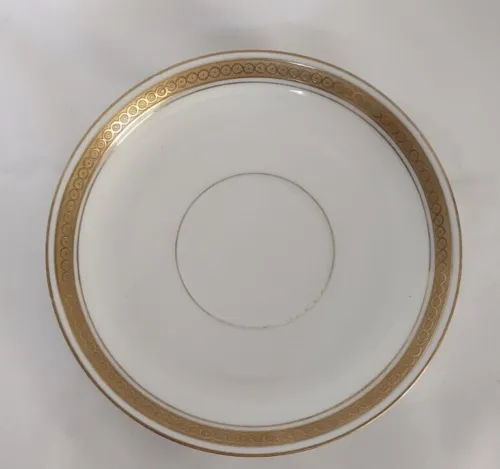 Royal Bayreuth Bavaria Saucer & Cup Gold Encrusted Circles & Dots