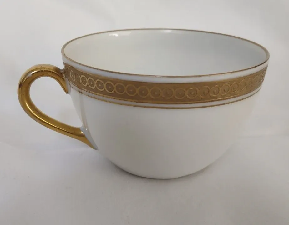 Royal Bayreuth Bavaria Saucer & Cup Gold Encrusted Circles & Dots