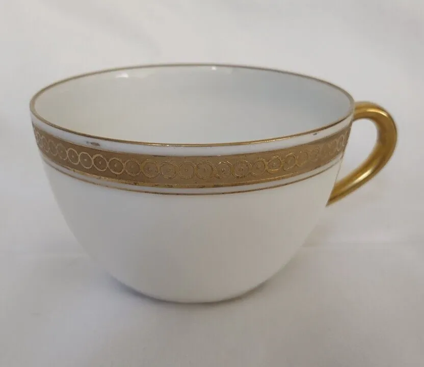 Royal Bayreuth Bavaria Saucer & Cup Gold Encrusted Circles & Dots