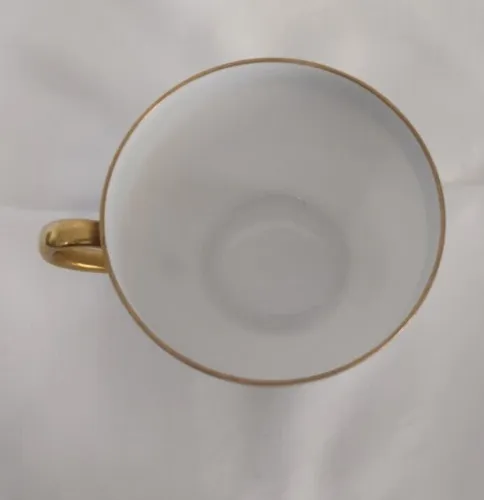 Royal Bayreuth Bavaria Saucer & Cup Gold Encrusted Circles & Dots