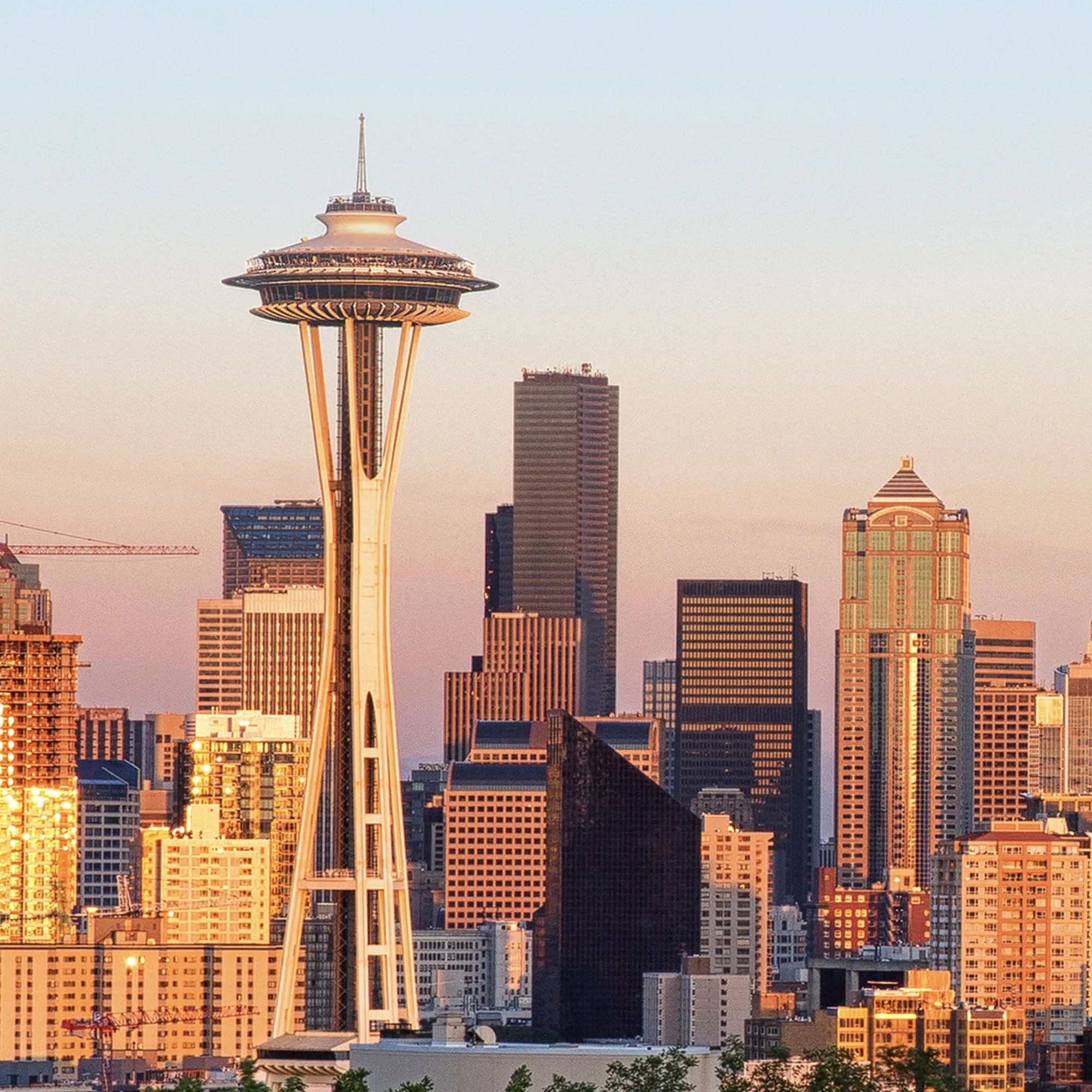 Seattle Skyline Mt. Ranier on Canvas