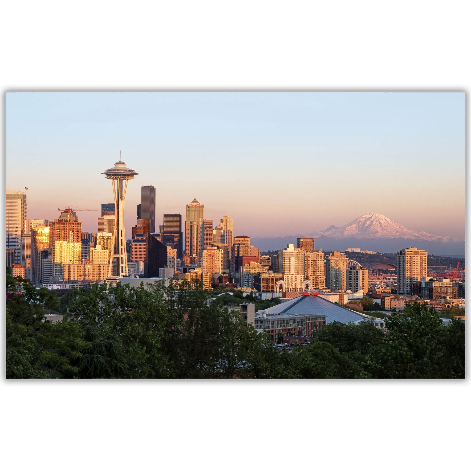 Seattle Skyline Mt. Ranier on Canvas