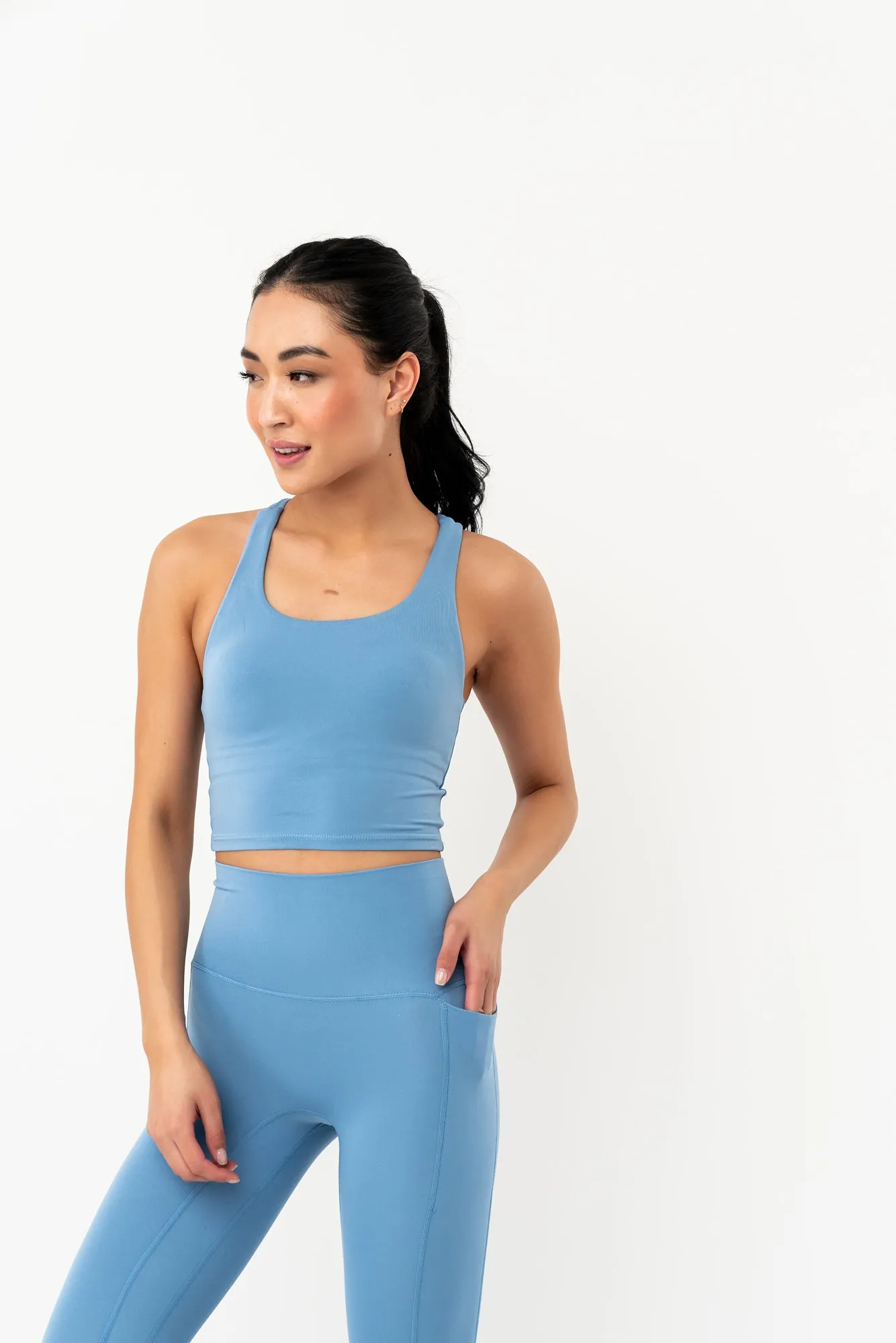 Serenity Long Line Tank | Surface Blue