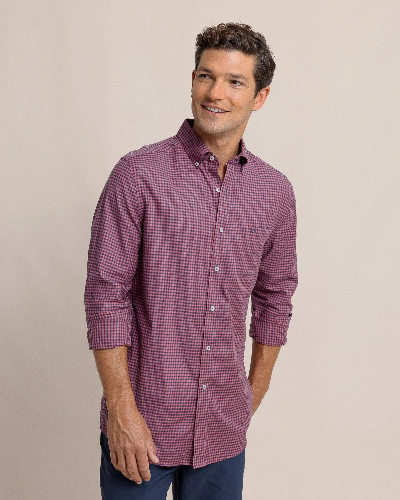 Shemwood Plaid Skipjack Long Sleeve Sport Shirt