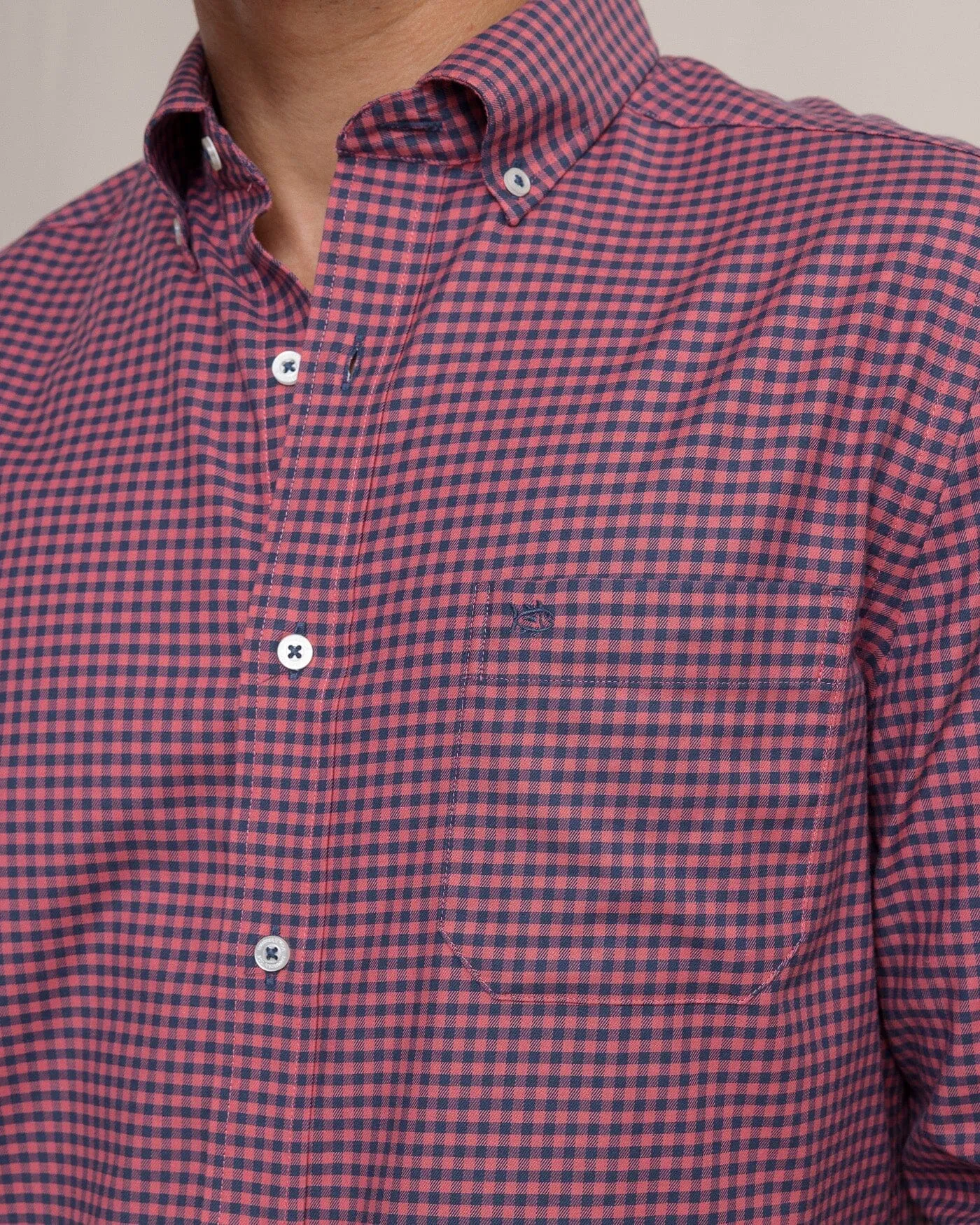 Shemwood Plaid Skipjack Long Sleeve Sport Shirt