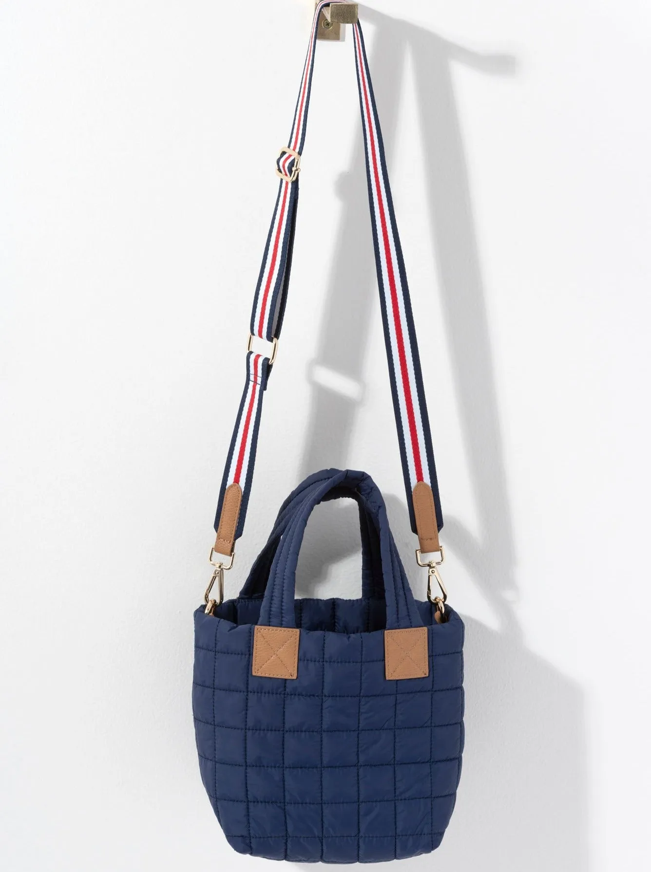 Shiraleah Ezra Quilted Nylon Mini Tote Cross-Body, Navy