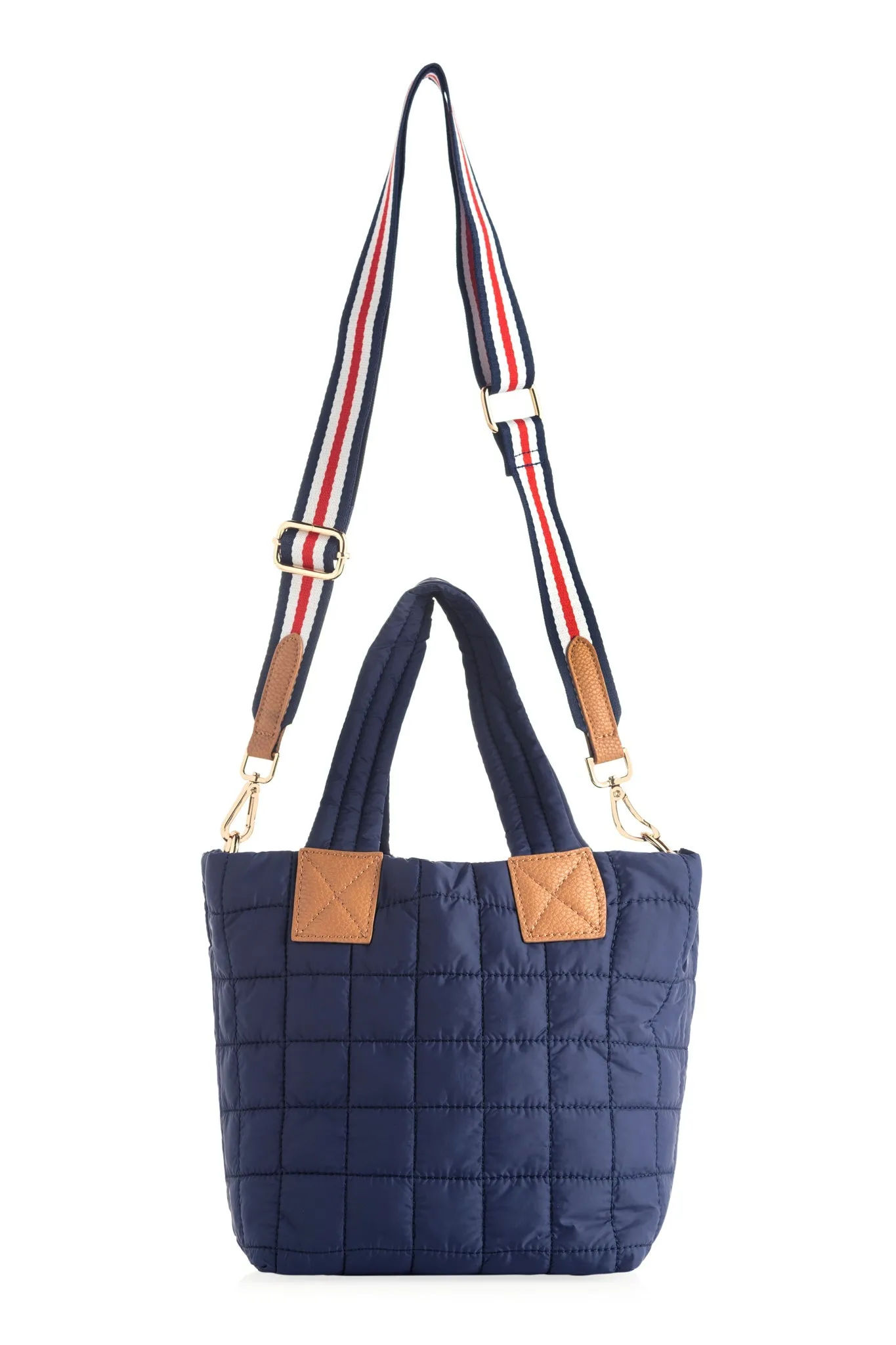 Shiraleah Ezra Quilted Nylon Mini Tote Cross-Body, Navy