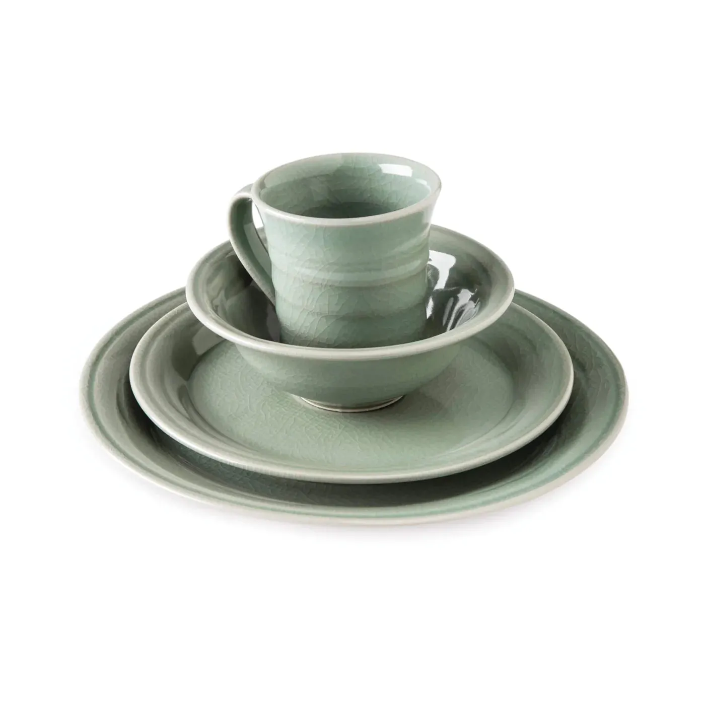 Simon Pearce Belmont Cereal Bowl - Crackle Celadon