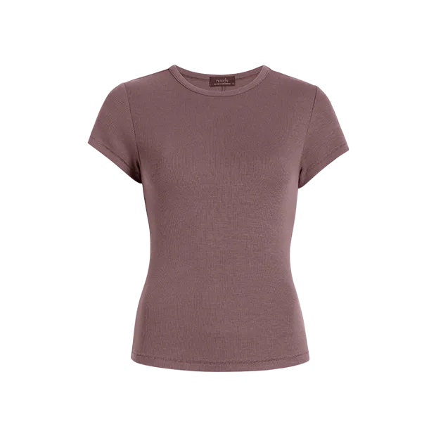 Slinky Rib Tee | Coffee