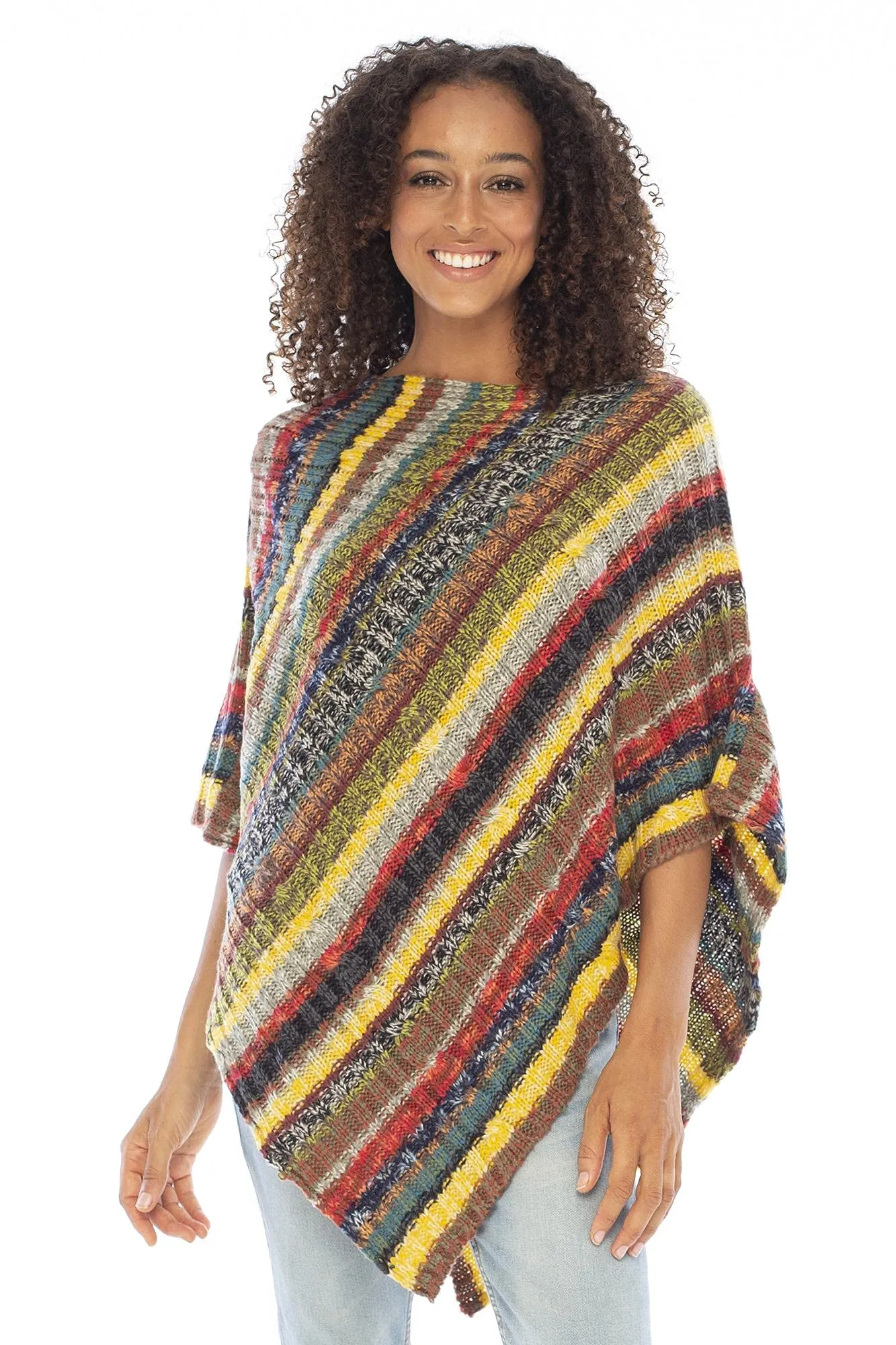 Soft Cable Knit Poncho Sweater