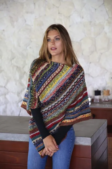 Soft Cable Knit Poncho Sweater