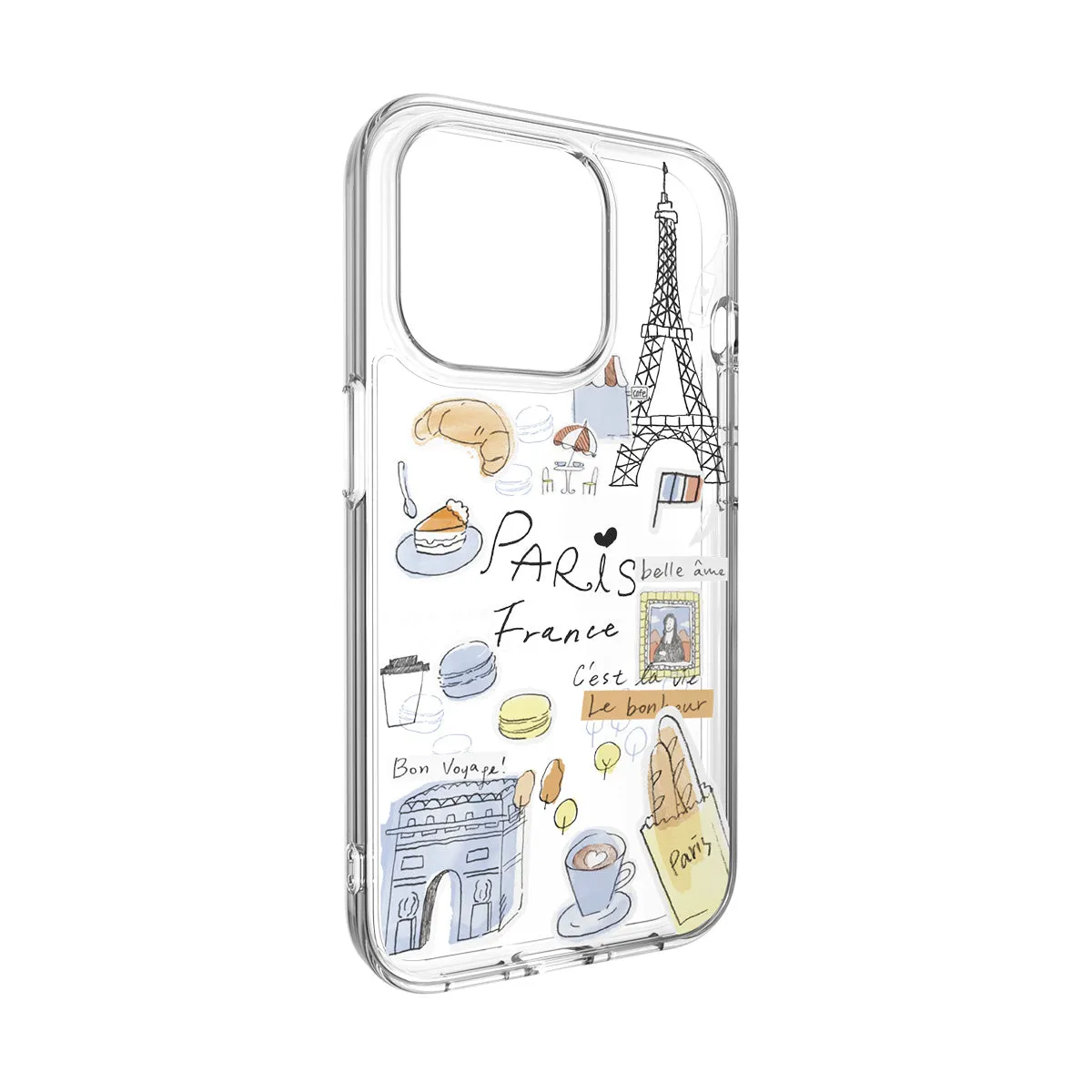 SwitchEasy City M Hand-drawn Print Case with AirBarrier Shockproof Clear Case for iPhone 15 Series