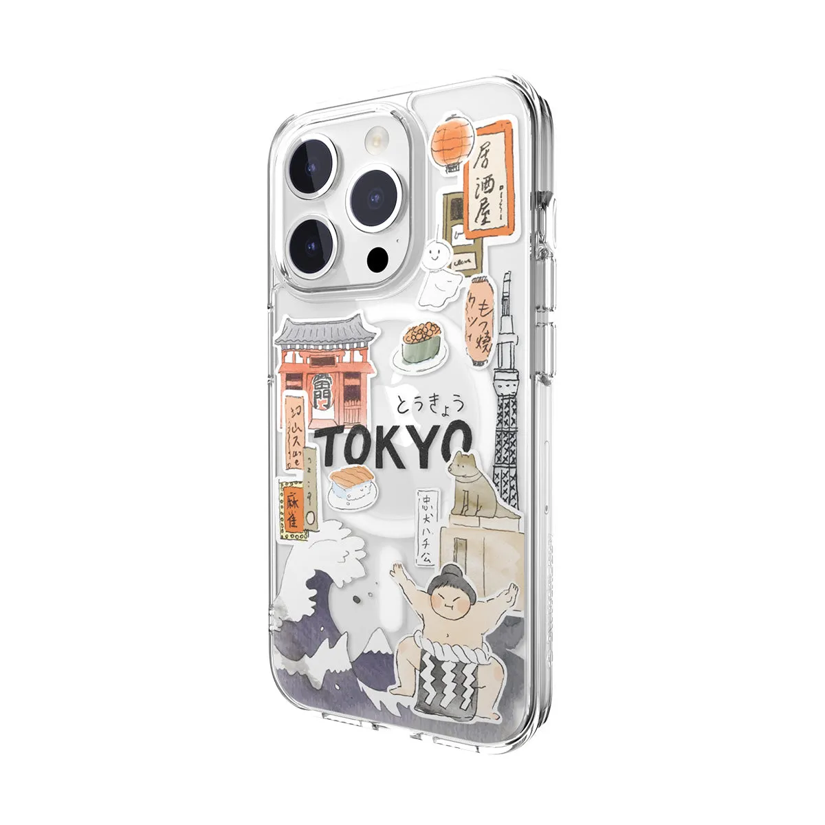 SwitchEasy City M Hand-drawn Print Case with AirBarrier Shockproof Clear Case for iPhone 15 Series