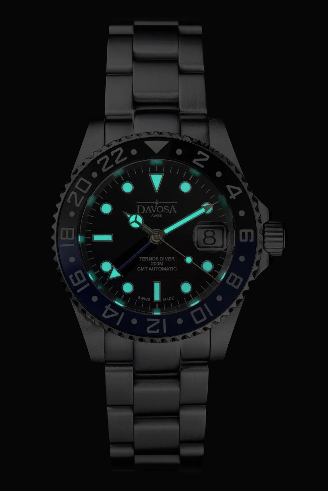 Ternos Ceramic Automatic GMT Swiss-Made Black Blue Diving Watch 16159004 OUTLET