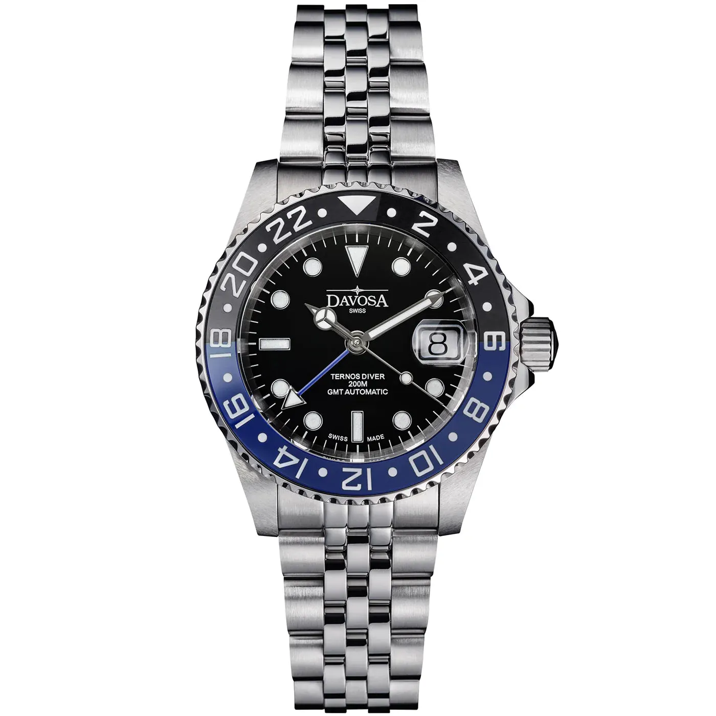 Ternos Ceramic Automatic GMT Swiss-Made Black Blue Diving Watch 16159004 OUTLET