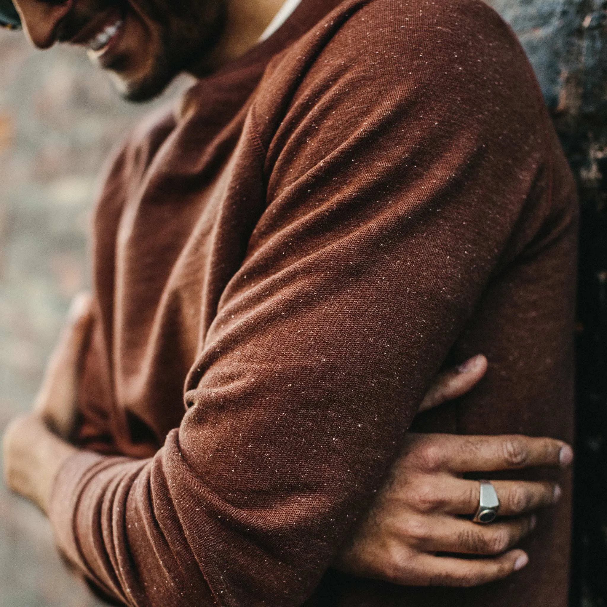 The Crewneck in Rust Donegal Terry