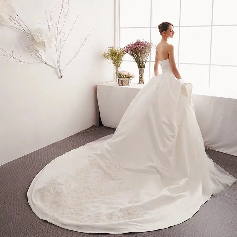 The Izzey Wedding Bridal Satin Tube Gown