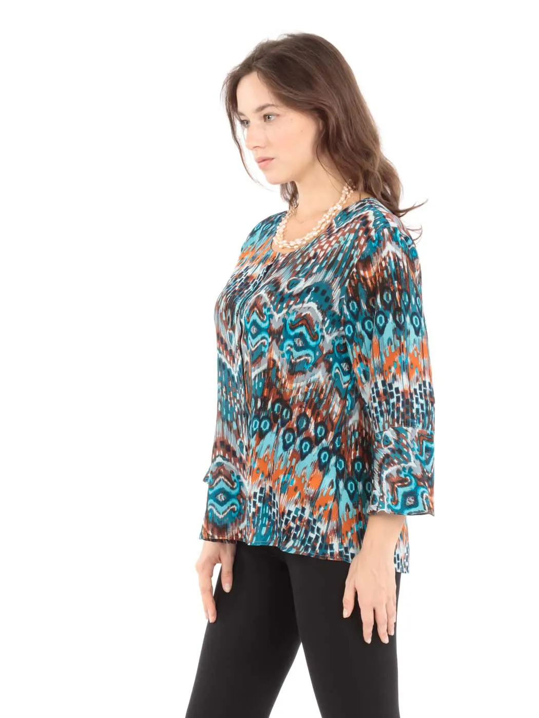 Tianello "Quito" Print  Washable Silk "Lisa" Blouse