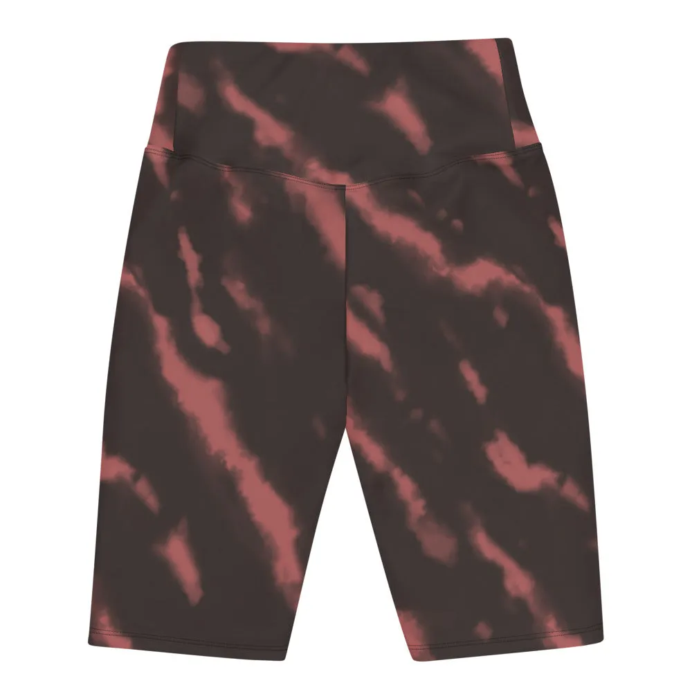 Tie Dye Biker Shorts- Red