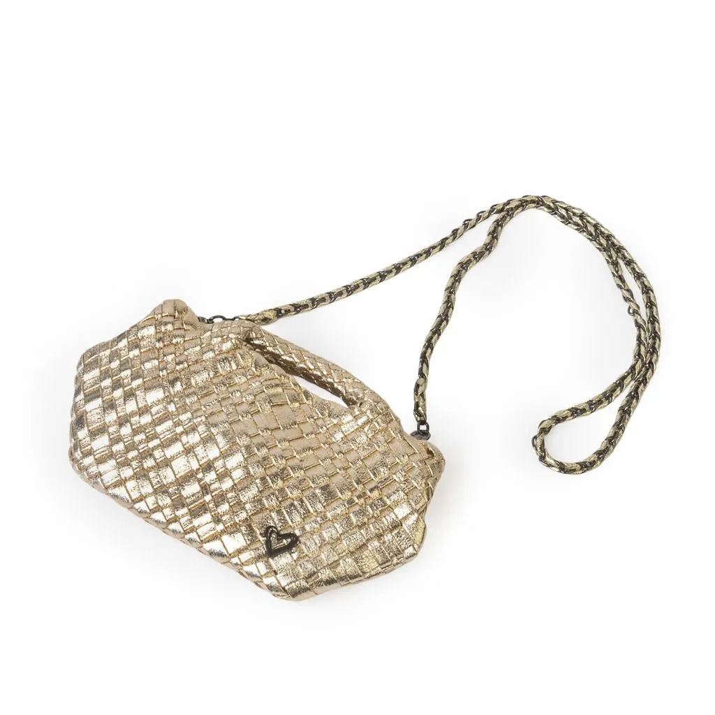 Tiny Mini Woven Tote - Gold (Restocks early Sept)