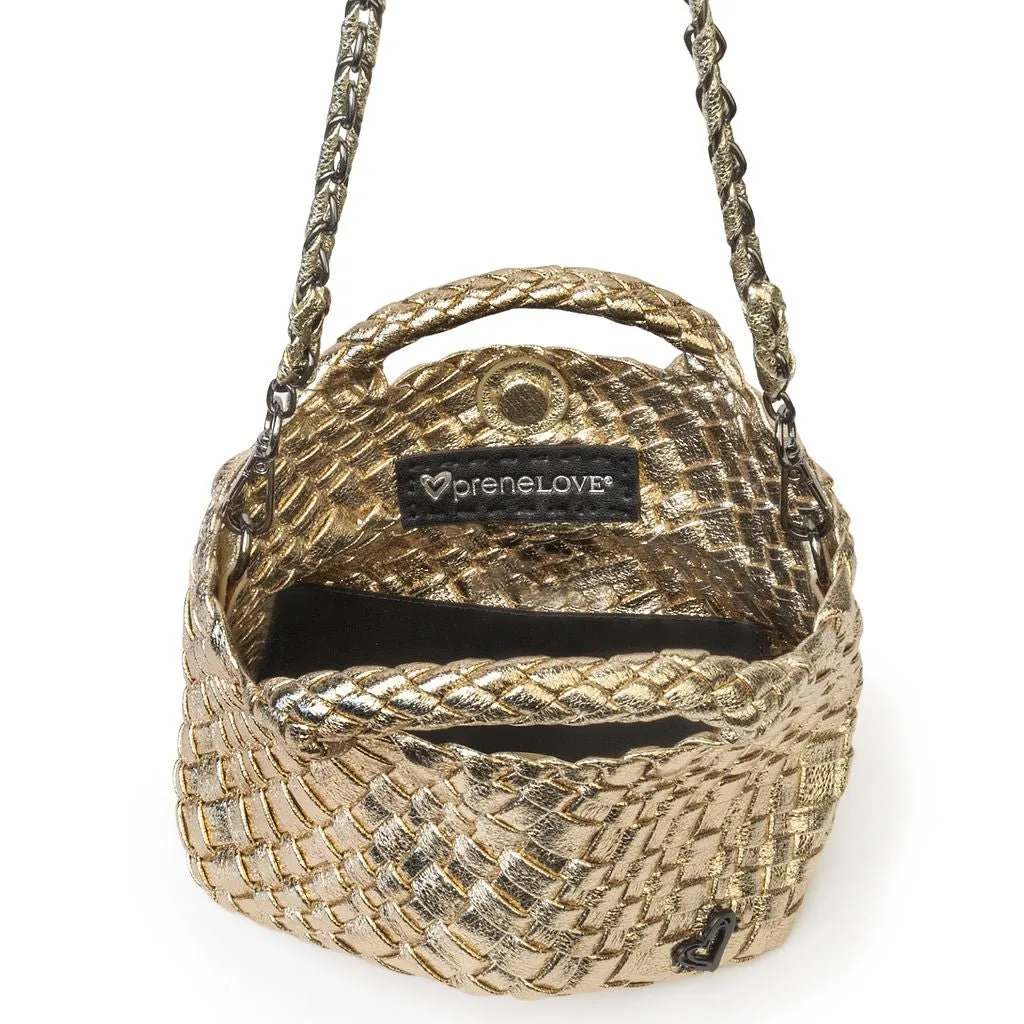 Tiny Mini Woven Tote - Gold (Restocks early Sept)