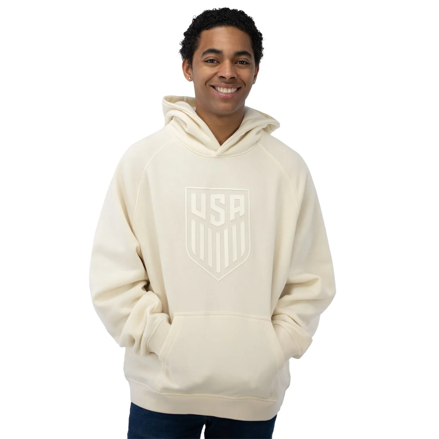 Unisex USA Statement Cream Tonal Hoodie