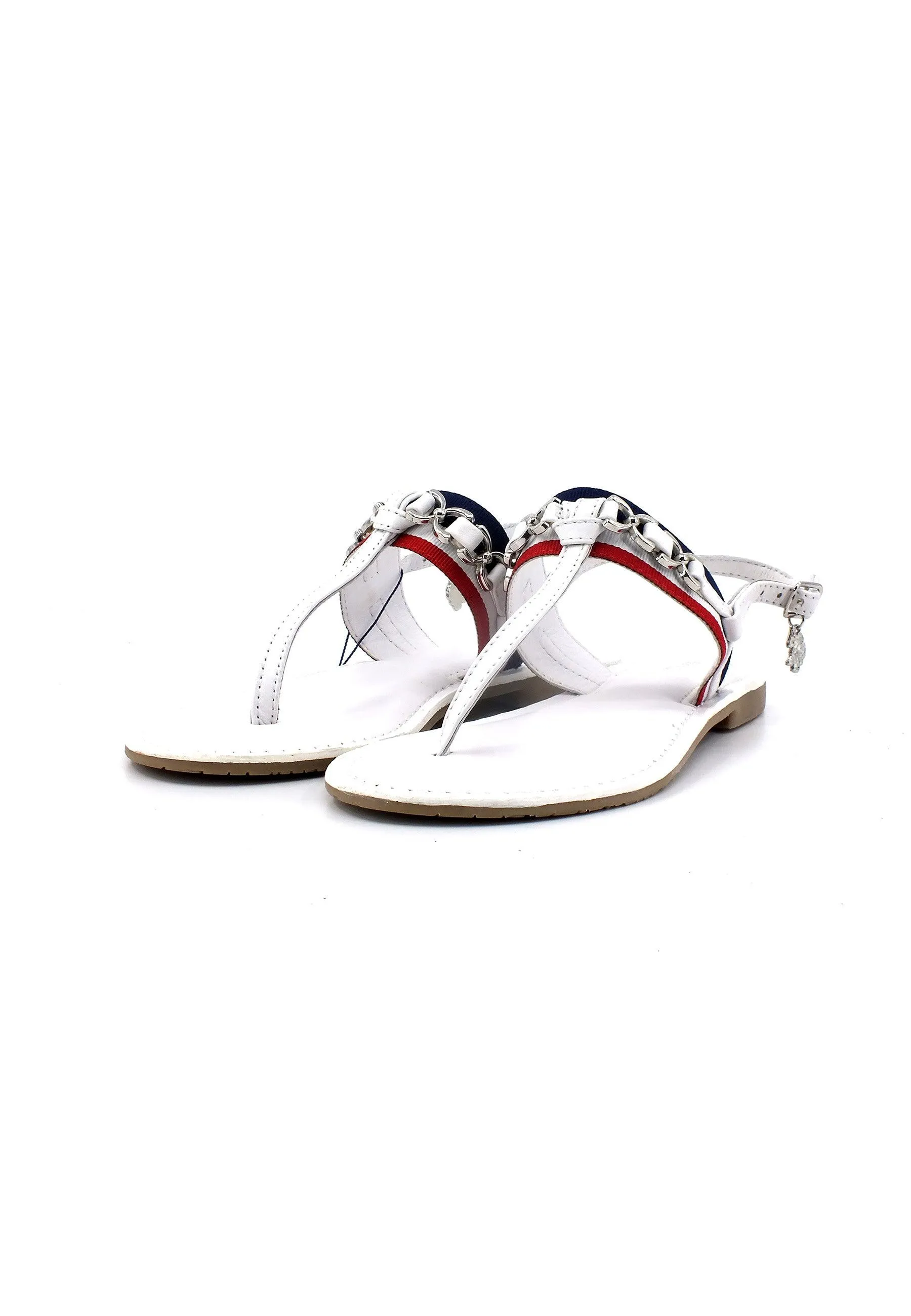 U.S. POLO ASSN. Sandalo Infradito Donna White Red LINDA002