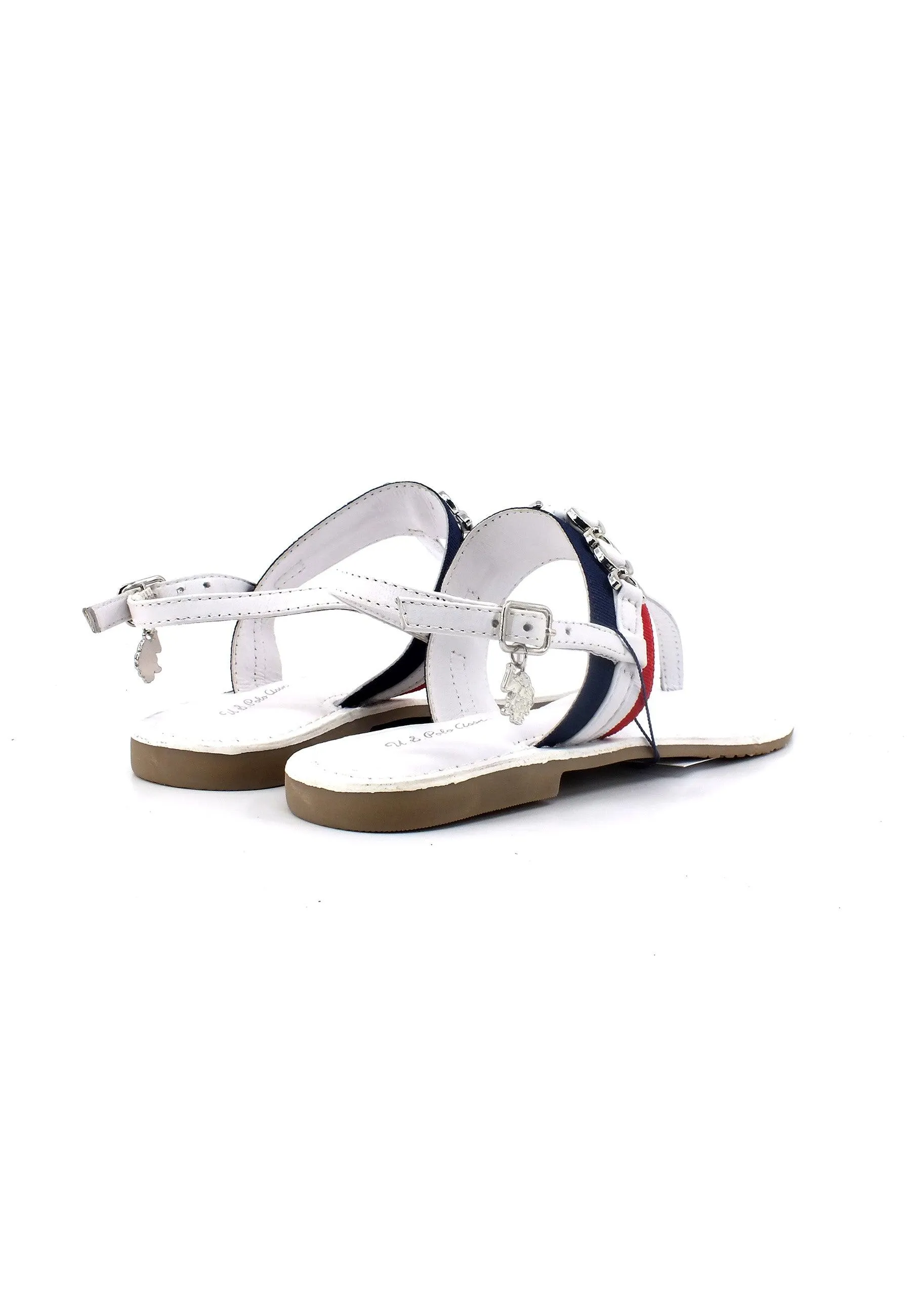 U.S. POLO ASSN. Sandalo Infradito Donna White Red LINDA002