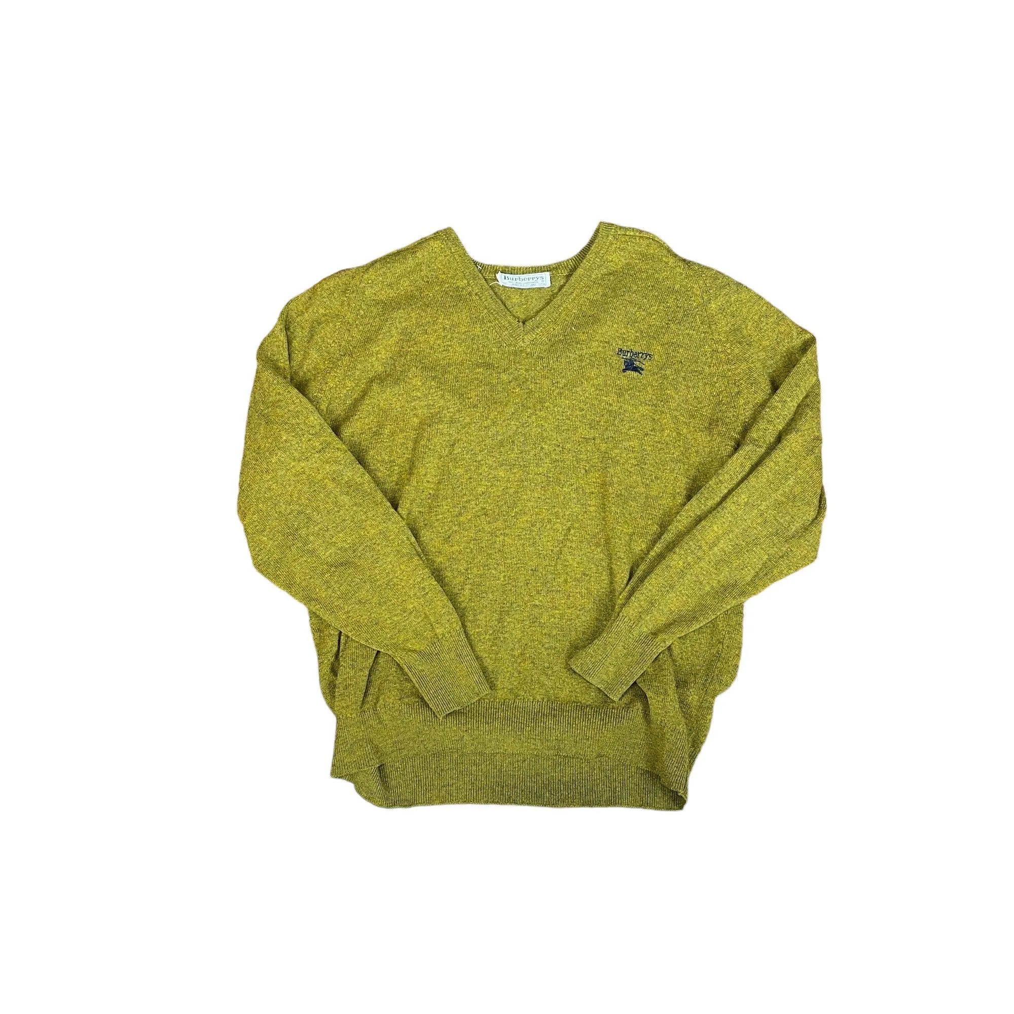 Vintage 90s Green Burberry Knitted Sweatshirt - Extra Large