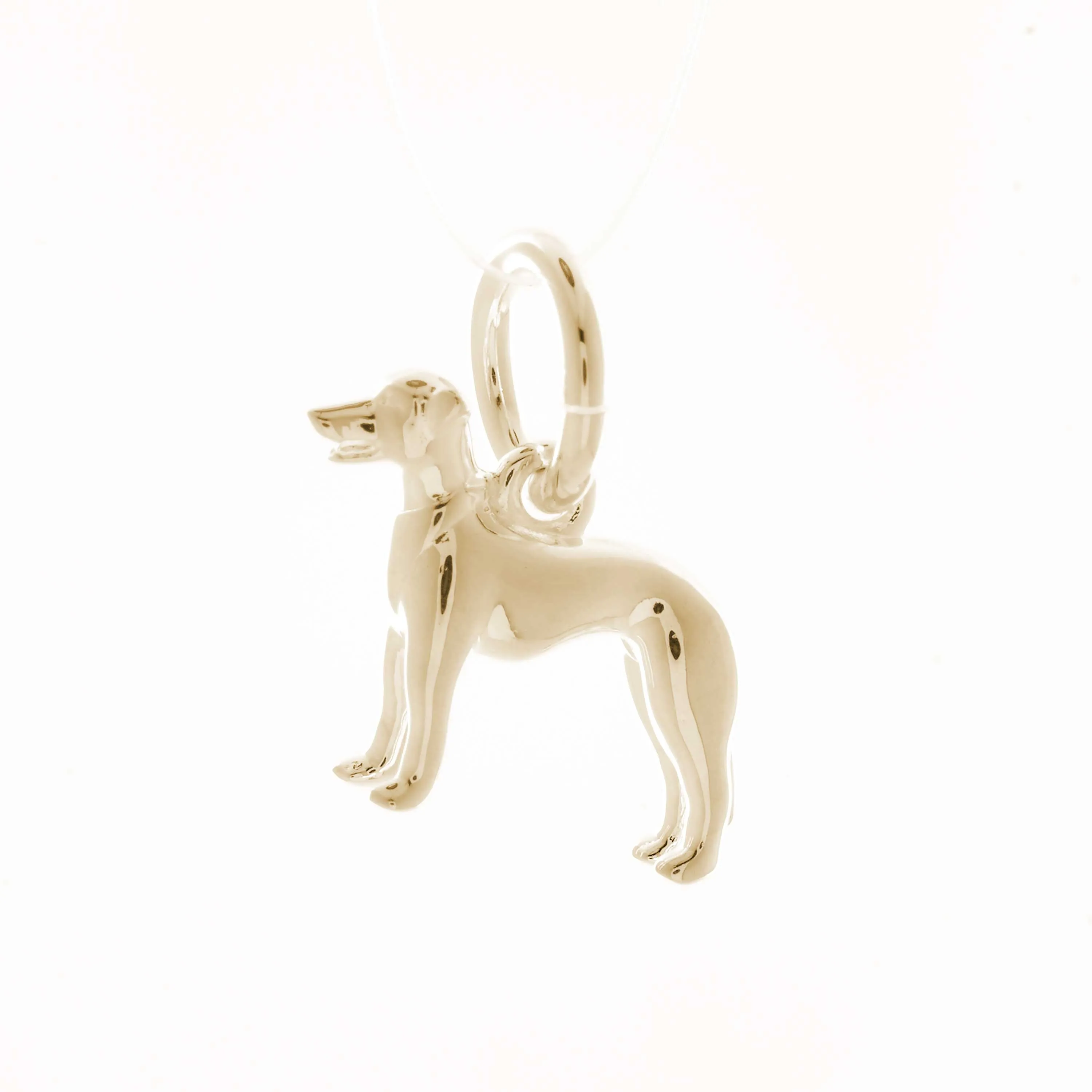 Whippet Solid Gold Dog Charm